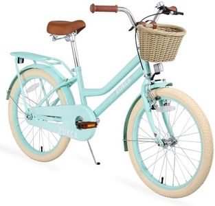 BALINGE 20" Inch Girls Bike Kids Bike Girls Bicycle 20” Bike 20 Bike for Girls Ages 7 8 9 10 Years Old,MTB Single Speed Bicycle,Enclosed Chainguard Kids' Bicycles for Boys Girls,Steel Frame，Green