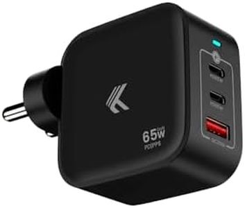 KARWAN 65W GaN Charger Adapter, Multi Port Adapter with Gan,QC 3.0 & PD-3.1 Technology,2 Type C & 1 USB A Port, Compatible with MacBook,Laptop,iPad,iPhones,Samsung,Android Smartphones & Other Devices