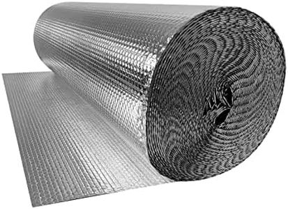 NAIZY Película de Aislamiento Térmico 1m x 30m Techo de Doble Burbuja Aislamiento de Aluminio Lana Protección contra el Frío Ventanas Blackout