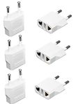 European Plug Adapter, 6 Pack US/CA to EU Travel Adapter Universal Power Jack Wall Europe Outlet Plug Travel from USA/Canada to Europe/Asia Socket