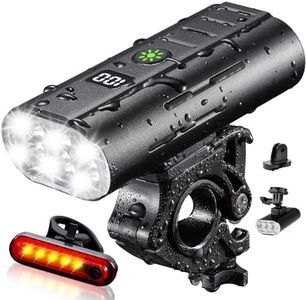 Yosky True 2000 Lumen Bike Lights for Night Riding EVO 6800mAh 6 LED Bike Headlight and Tail Light Set Rechargeable Bike Light Front and Back for Road Mountain Bike, Waterproof Safety Light