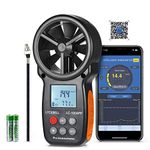 Anemometer Handheld, LC-100-APP Digital Anemometer, APP Connect with Wireless Bluetooth for Measuring Wind Speed Temperature, Air Velocity, Vane Anemometer Gauge, Wind Chill with Backlight