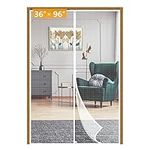 Yotache White Screen Doors with Magnets Fits Door Size 36 x 96, Screen Size 38" x 97" Heavy Duty Door Net Enjoy Fresh Air