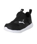 Puma Unisex-Baby Fun Racer Slip On Inf Black-White Sneaker, 3 UK (19366704)