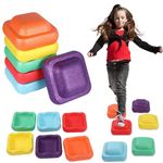 Lifemaison Kids Balance River Stones 3pcs,Non-Slip Stones Encourage Toddler Balance & Motor Skills,Indoor & Outdoor Toys Balance Stones,Sensory Play,Balance Stepping Stones for Kids Obstacle Courses