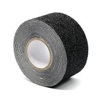 Anti Slip Tape, High Traction Strong Grip Abrasive, Non Skid Strip Safety Track Tape for Stairs Tread Steps Ramps Indoor or Outdoor, Black (50MM Width x 5M Long)