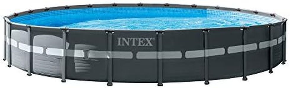 Intex 24ft x 52inch Round Ultra XTR Metal Frame Swimming Pool with Sand Filter, Ladder, Cover & Ground Cloth. UK spec with Factory fitted UK 3 Pin Plug