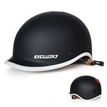 Exclusky Bike Helmet with USB Rechargeable Rear Light, Adult Cycle Helmet for Men Women, Adjustable Urban Commuter Helmet Bicycle Scooter Skateboard Helmet Size 56-61cm (Black)