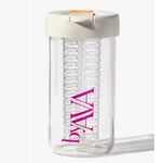 byAVA Premium Glass Water Bottle with Infuser & Straw | 16oz, 450ml infusion water bottle fruit infuser Foldable Straw Reusable Water Bottles Glass tumbler with straw