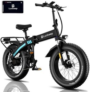 Luckeep Folding Electric Bike for Adults 1500W Peak Motor 48V 15AH Battery, 28MPH 60 Miles 20 * 4 Inch Fat Tire Foldable Ebike with NFC Unlock & UL 2849 Certified Commute Electric Bicycles