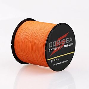 Dorisea Extreme Braid 100% Pe Orange Braided Fishing Line 109Yards-2187Yards 6-550Lb Test Fishing Wire Fishing String Incredible Superline Zero Stretch, Orange, 1000m/1093Yards 8lb/0.12mm