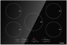 thermomate 30 Inch Induction Cooktop, 9000W Built in Induction Stove Top, Electric Cooktop with 5 Boost Burner, 9 Heating Level, Timer & Child Safety Lock, Sensor Touch Control, 240V