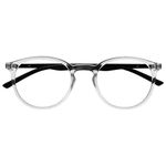 OPULIZE Met Blue Light Blocking Glasses Slim Round Frame Spring Hinges Improve Sleep Computer Gaming Anti-Reflective Transparent Mens Womens B60-C +0.00