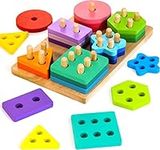 HELLOWOOD Wooden Sort & Stack Toy f
