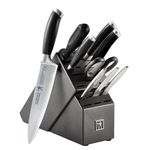 HENCKELS Forged German Stainless Steel 10 Pc Knife Block Set - Ultra Sharp Blades, Professional Chef's Knife Set, Knife Set with Block, Kitchen Knife Set, Dishwasher Safe - Black