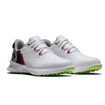 FootJoy Unisex Kids Junior Fuels Golf Shoes, White Black Lime, 1 UK