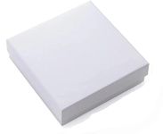 White Cardboard Square Jewelry Boxes With Swirls 3.5 x 3.5 x 1 Inches (16)