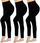 FULLSOFT 3/5 Pack Women's Fleece Lined Leggings Soft High Waist Slimming Winter Warm Leggings