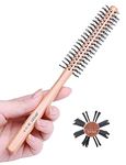 PERFEHAIR Small Round Barrel Brush for Short Hair, 1 Inch Mini Quiff Roller Comb for Women and Men, Best for Styling Thin Hair, Bangs, Beard