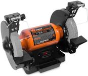 WEN BG4282 4.8-Amp 8-Inch Single Speed Bench Grinder with LED Work Lights, 14 x 10 x 11.75 inches, Black and Orange