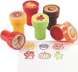 Fun Express 24 Plastic Fall Stampers - Thanksgiving Decor - Stationery & Stamps