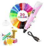 Magicwand 3D Pen with LCD Display【10 Metres Each 20 Filaments & 3 Metres Each 3 Filaments Extra 】【with USB】【Pack of 1】