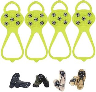 Universal Non-Slip Gripper Spikes, New Non Slip Gripper Spikes for Shoes, Traction Cleats Ice Snow Grips Anti Slip Silicone for Hiking Walking Climbing Fishing (2Pair Yellow, Child)