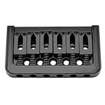 Musiclily Edged 6-String Non Tremolo Guitar Hardtail Bridge for Strat/Tele Electric Guitar, Black