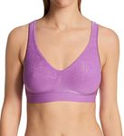 Bali Women's Comfort Revolution Full-Coverage Wireless Bra, Wirefree T-Shirt Bra, DF3484, Lavender Aztec, S