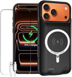 Battery Case for iPhone 17 Pro Max, Enhanced 12000mAh Portable Protective Wireless Charging Case Support Carplay Compatible with iPhone 17 Pro Max (6.9 inch) Rechargeable Battery Charger Cover(Black)