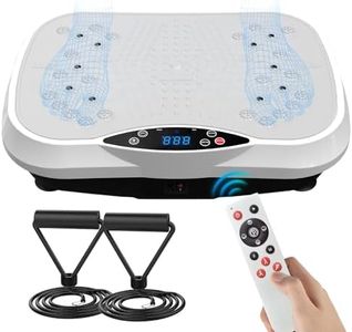 Vibration Plate Exercise Machine for Lymphatic Drainage, Weight Loss, Muscle Toning, Multifunctional Whole Body Vibration Plate, Adjustable Speed & Compact for Home Fitness White