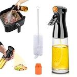 PYVNBG Oil Sprayer For Cooking Air Fryer 2 Pcs Black Olive Glass Cooking Bottles with 1 Replaceable Nozzles, Oil Sprayer For Cooking, Refillable Gadgets, For Kitchen Bbq Salad Baking