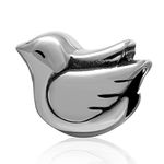 Peace Bird Pigeon Charms, 925 Sterling Silver Dove Charm Beads, Fit Pandora Animal Pet Bracelet, Gift for Valentines Day/Lover/Wife/Husband