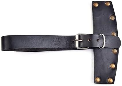 Handmade Genuine Cowhide Leather Axe and Hatchet Sheath, Adjustable Buckle Strap, Nickel Plated Rivets (Black, Blade-Size: 4 Inches)