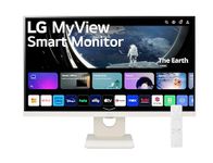 LG MyView Smart Monitor 25SR50F-W 24.5-Inch Full HD (1920x1080) IPS Display, webOS Smart Monitor, ThinQ Home Dashboard, Remote Control, 2 x 5W Speakers, White