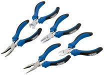 Draper 12544 Mini Pliers Set with Soft Grip, 5 Pcs, Blue and Black
