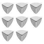 8 Pcs Iron Case Corners Silver Corner Protector Trunk Aluminum Box Furniture Small Angle Guard (Big)