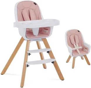 Evolur Zoodle 3 in 1 Convertible Baby High Chair in Pink, Easy to Clean, Adjustable and Removable Tray, Compact and Portable High Chair, Foldable High Chair with Adjustable Footrest