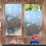 ERATO™ Privacy Window Frosted Film Decorative Window Tint Glass Frosted Self Adhesive Frosted Film (24x48 Inch, Butterfly Frosted)