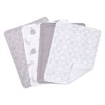 Trend Lab Circles 4 Piece Burp Cloth Set, Gray/White