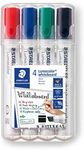 Staedtler Lumocolor whiteboard marker, bullet point assorted colours, Wallet of 4 (351 WP4)