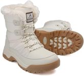 AZBZCZ Womens Winter Snow Boots Waterproof Anti-Slip Cold Weather Fur Lined Comfortable Shoes US 8 Beige