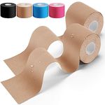 HONYAO Physio Tape, Kinesiology Tape for Shoulder, Back, Knee, Elbow and Neck, Sports Tape, Skin Friendly, Elastic & Waterproof - Beige