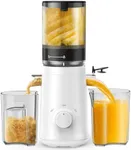Juicer Machines, TUUMIIST Cold Press Juicer with 5.3" Extra Large Feed Chute Fit Whole Fruits & Vegetables Easy to Clean, High Juice Yield, BPA Free (White)