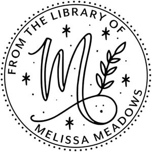 ExcelMark Personalized Book Stamp - from The Library of - Ex Libris - Wood Stamp, Self-Inking Stamp, or Embosser (Deco Script, Round)
