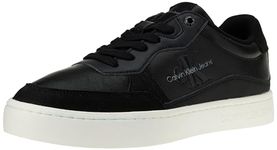 Calvin Klein Jeans Men Classic Cupsole Low LTH ML FAD Sneaker, Black/Bright White, 10.5