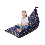 KOLACEN Stuffed Animal Storage Bean Bag Chair for Kids Adults, Storage Bean Bag Cover Bean Bags Kids Children's Bean Bags Beanbags for Kids Adult Children Large Capacity 200L/52 Gal Dark Blue