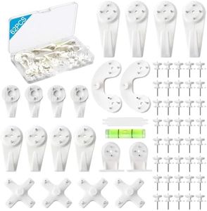 Picture Hanging Kit, 62PCS Concrete Wall Hardwall Hangers for Cinder Block, Picture Hanger, No Damage Wall Hooks for Photo Frame Art Painting Non-Trace Drywall Stucco Concrete Hooks