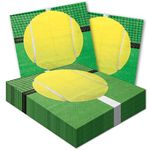 Havercamp Tennis Beverage Napkins (48 pack)! 48 Tennis Cocktail Napkins in authentic, high resolution Tennis Ball action. Dimensions 5”x 5” Folded. Part of the Tennis Party Collection.