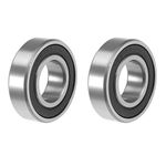 sourcing map 6004-2RS Deep Groove Ball Bearing 20x42x12mm Double Sealed ABEC-3 Bearings 2-Pack